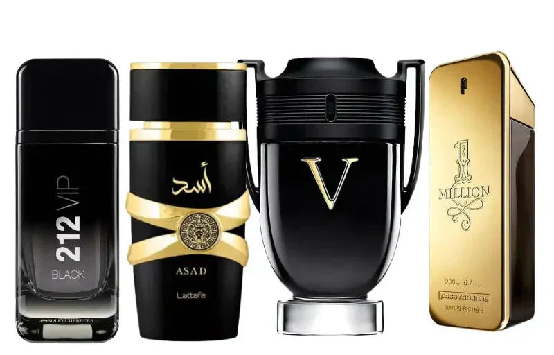 Set de 4 parfumuri | Asad, One Million, Invictus Victoru, 212 Vip Black